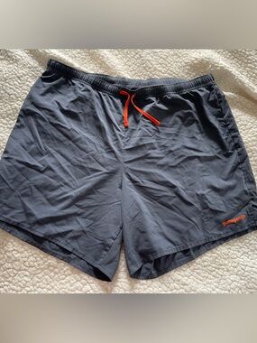 Patagonia Men's Charcoal Swim Shorts with Orange Drawcord